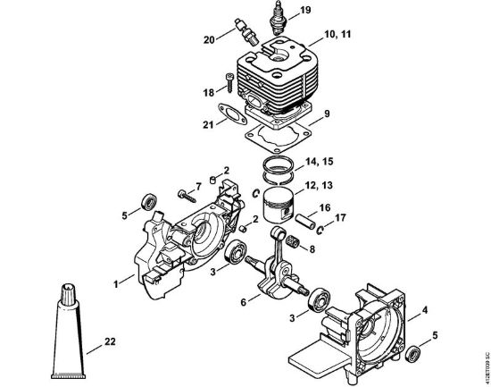 Carter albero a gomito, cilindro Apparecchi speciali (PC, SP, MC) SP 400 della marca STIHL