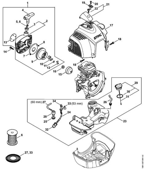 Dispositivo di avviamento, serbatoio carburante Apparecchi speciali (PC, SP, MC) SP 482 della marca STIHL