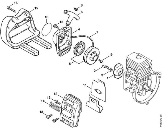 Dispositivo avviamento, silenziatore Apparecchi speciali (PC, SP, MC) SP 81 della marca STIHL