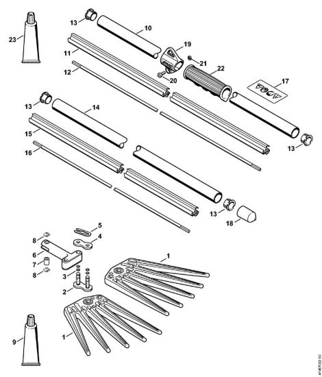 Rastrello, stelo Apparecchi speciali (PC, SP, MC) SP 81 della marca STIHL