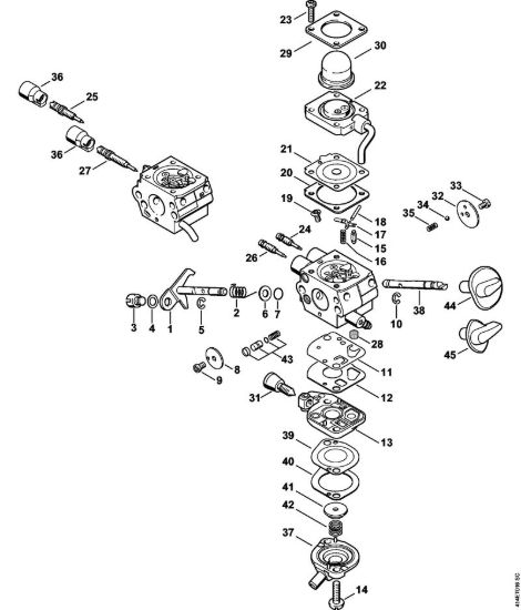 Carburatore C1Q-S177, C1Q-S171, C1Q-S174, C1Q-S131 Apparecchi speciali (PC, SP, MC) SP 90 della marca STIHL