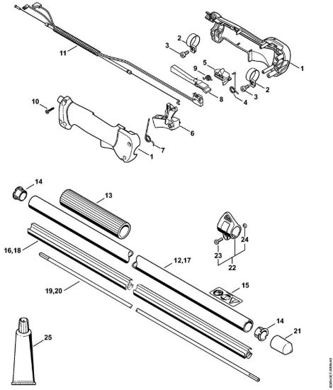 Impugnatura di comando, Stelo SP 90 Apparecchi speciali (PC, SP, MC) SP 90 T della marca STIHL