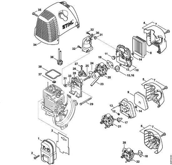 Silenziatore, filtro aria Apparecchi speciali (PC, SP, MC) SP 90 T della marca STIHL
