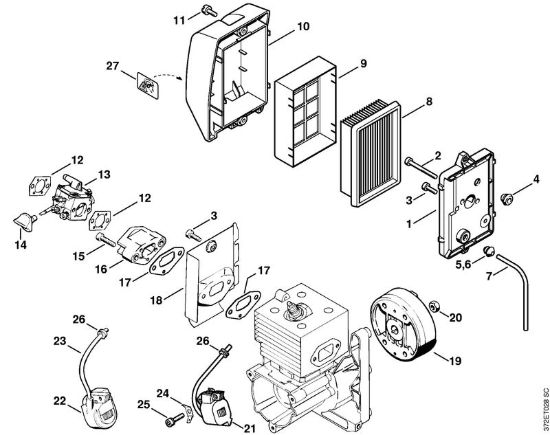 Filtro aria, impianto di accensione Atomizzatori (SR) SR 420 della marca STIHL