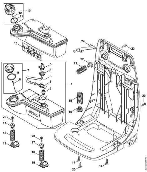 Serbatoio carburante, Sistema AV Atomizzatori (SR) SR 450 della marca STIHL