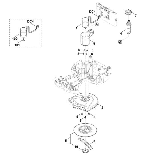 Picture of D - Regolazione altezza apparato di taglio RMI 422.0 PC