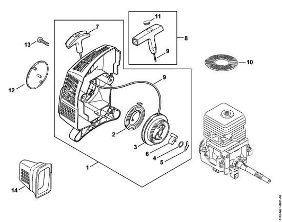 Dispositivo di avviamento KM 55 Motori Kombi (KM) KM 55 della marca STIHL
