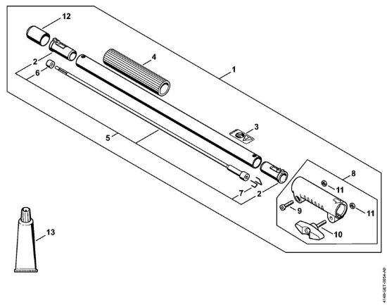 Prolunga dello stelo 0,5 m HL-KM 0°, HL-KM 135°, HT-KM, SP-KM Motori Kombi (KM) KM 55 RC-E della marca STIHL