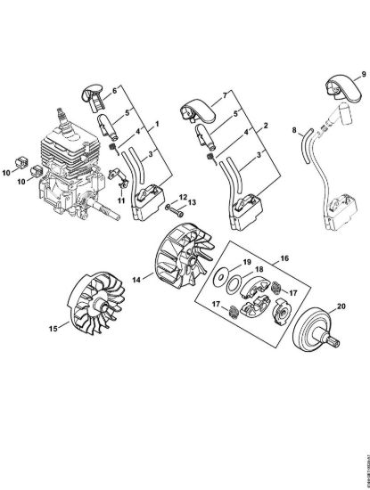 Impianto di accesione, Frizione Motori Kombi (KM) KM 56 RC-E della marca STIHL
