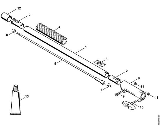 Prolunga dello stelo 0,5 m HL-KM 0°, HL-KM 135°, HT-KM, SP-KM Motori Kombi (KM) KM 85 della marca STIHL