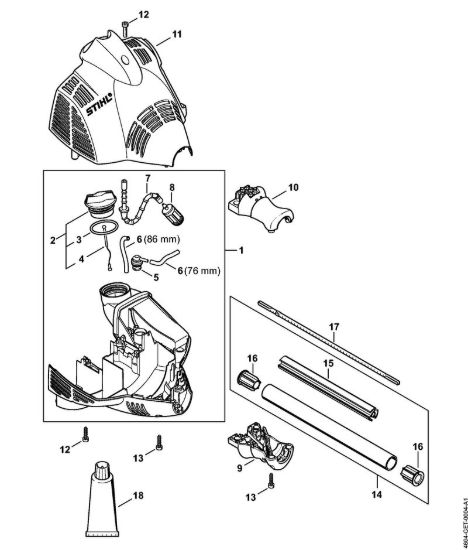 Carcassa motore, Stelo MultiMotore (MM) MM 56 della marca STIHL