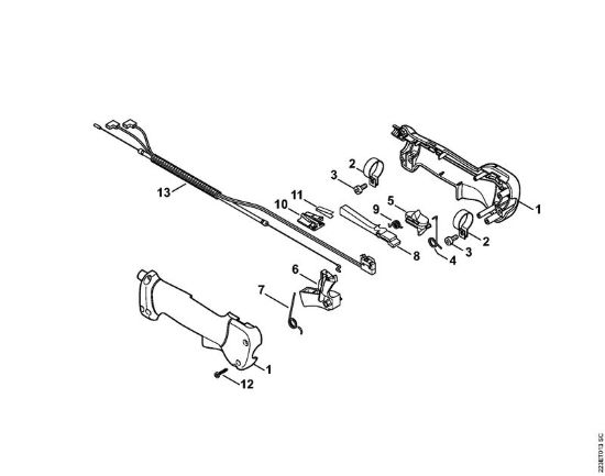 Impugnatura Spazzatrice a spazzola rotanti (KW) KW 85 della marca STIHL