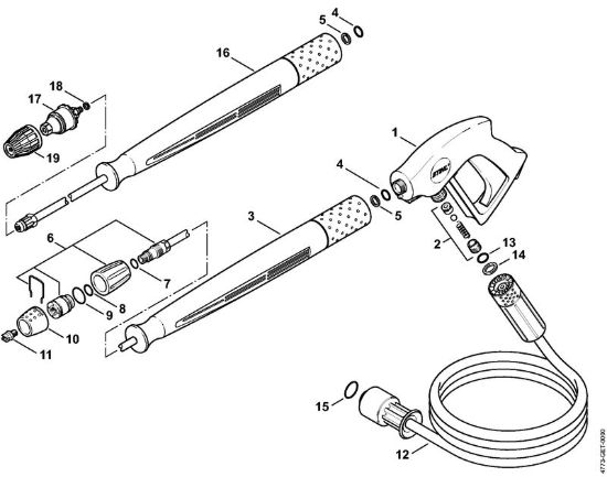 Pistola, tubo nebulizzatore Idropulitrice a benzina (RB) RB 402 della marca STIHL