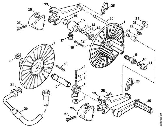 Tamburo avvolgi-flessibile Idropulitrice a benzina (RB) RB 402 della marca STIHL