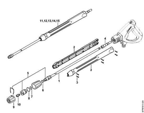Tubo spruzzatore Idropulitrice a benzina (RB) RB 402 della marca STIHL