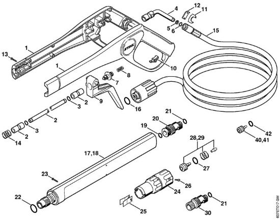 Pistola, tubo nebulizzatore Idropulitrice elettrica (RE) RE 104 KM della marca STIHL