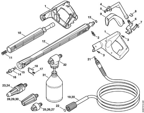 Pistola, tubo nebulizzatore Idropulitrice elettrica (RE) RE 106 K della marca STIHL