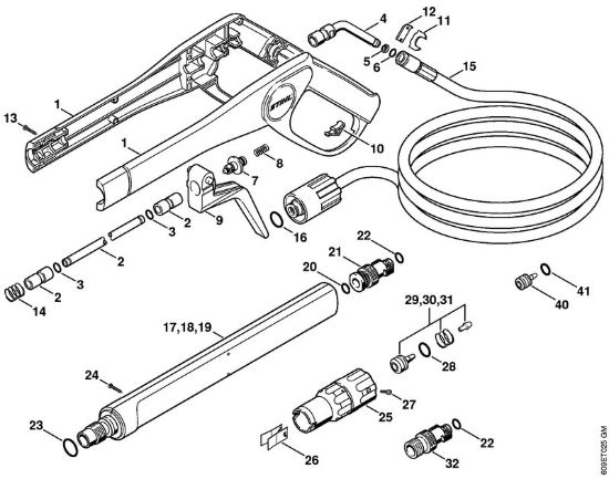Pistola, tubo nebulizzatore RE 102 K con interruttore automatico Idropulitrice elettrica (RE) RE 106 K della marca STIHL