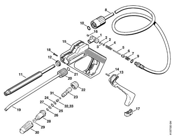 Pistola, tubo nebulizzatore RE 110 K con interruttore automatico Idropulitrice elettrica (RE) RE 110 K della marca STIHL