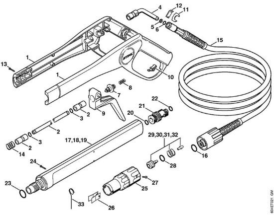 Pistola, tubo nebulizzatore Idropulitrice elettrica (RE) RE 115 K della marca STIHL
