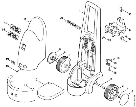 Carrello, cappottatura Idropulitrice elettrica (RE) RE 116 K della marca STIHL