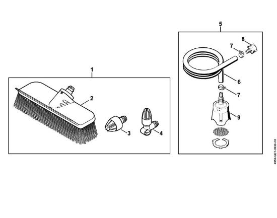 Spazzola di lavaggio, tubo di aspirazione    06/2019 Idropulitrice elettrica (RE) RE 120 della marca STIHL