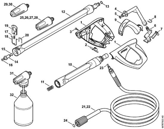 Pistola, tubo nebulizzatore Idropulitrice elettrica (RE) RE 127 PLUS della marca STIHL