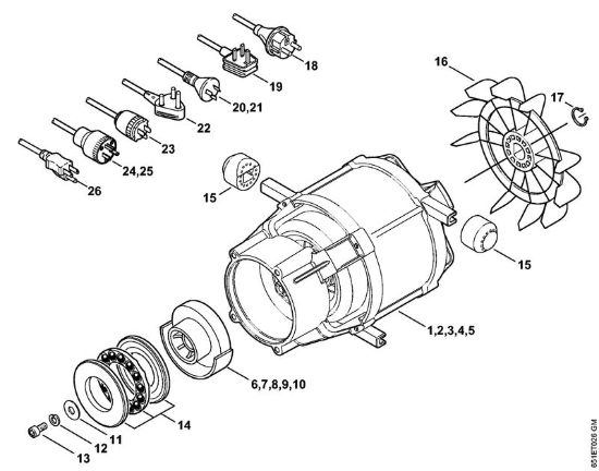 Elettromotore, Cavo di collegamento Idropulitrice elettrica (RE) RE 128 PLUS della marca STIHL