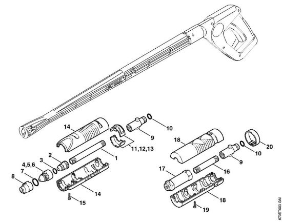 Testa a getto, ugello rotore Idropulitrice elettrica (RE) RE 141 K PLUS della marca STIHL