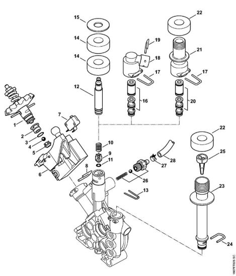 Pistone di comando Idropulitrice elettrica (RE) RE 143 della marca STIHL