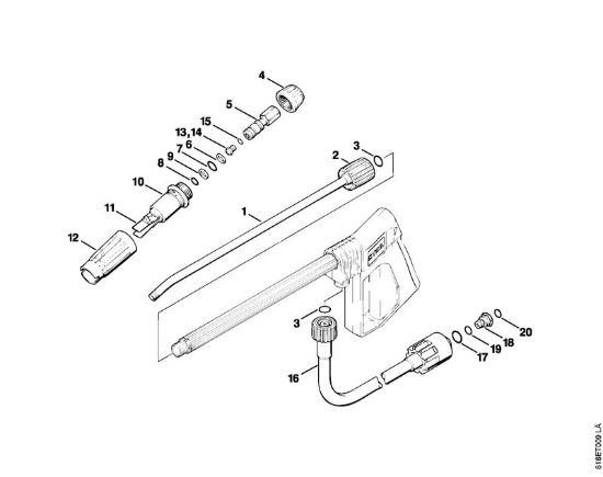 Tubo spruzzatore Idropulitrice elettrica (RE) RE 250 K della marca STIHL