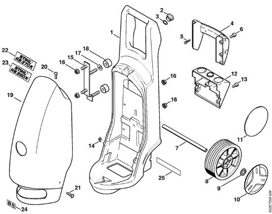 Carrello, cappottatura Idropulitrice elettrica (RE) RE 270 K della marca STIHL