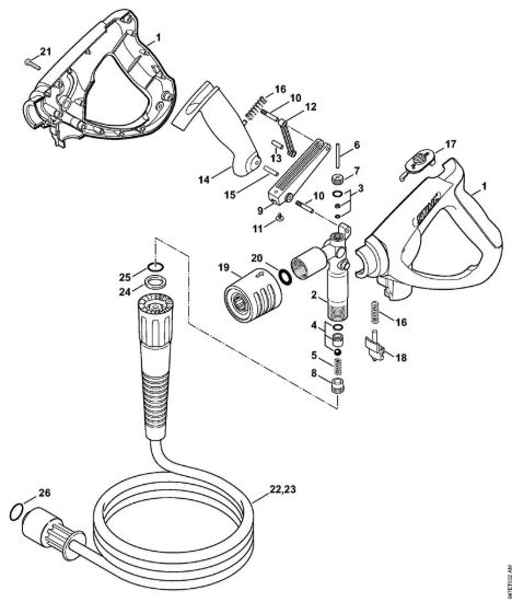 Pistola, tubo flessibile alta pressione Idropulitrice elettrica (RE) RE 281 della marca STIHL