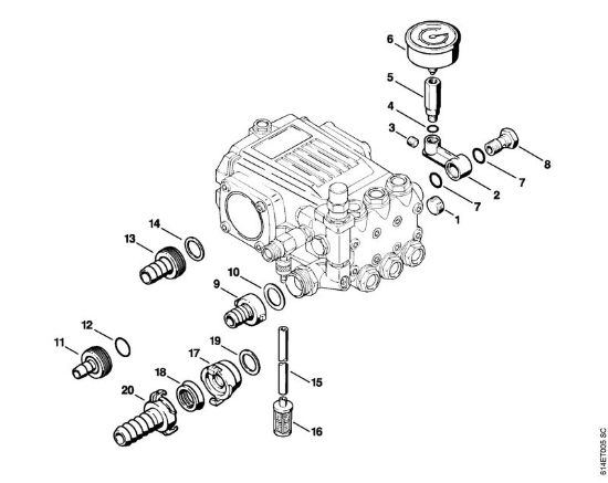 Manometro, succieruola Idropulitrice elettrica (RE) RE 300 K della marca STIHL