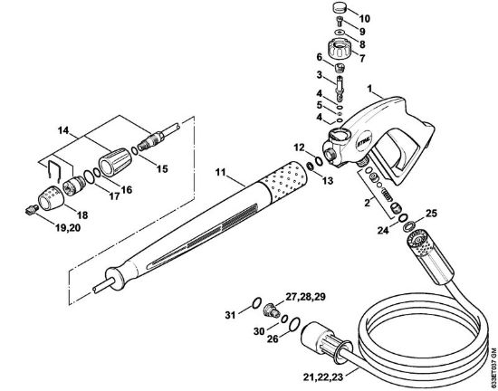Pistola, tubo nebulizzatore Idropulitrice elettrica (RE) RE 360 K della marca STIHL