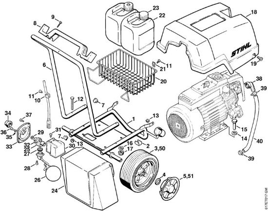 Carrello RE 400 K, RE 401 K Idropulitrice elettrica (RE) RE 400 K della marca STIHL