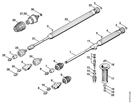 Tubo spruzzatore Idropulitrice elettrica (RE) RE 400 K della marca STIHL
