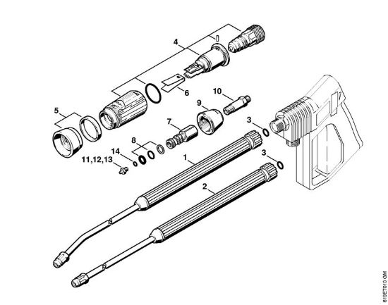 Tubo spruzzatore, testa a getto Vario SP 300 Idropulitrice elettrica (RE) RE 440 K della marca STIHL