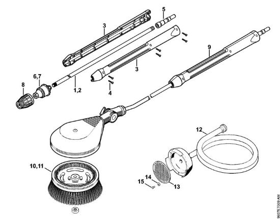 Ugello rotore, spazzola di lavaggio rotativa, tubo flessibiledi aspirazione Idropulitrice elettrica (RE) RE 462 della marca STIHL
