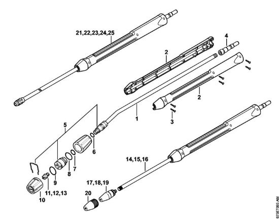 Tubo spruzzatore, ugello rotore Idropulitrice elettrica (RE) RE 521 della marca STIHL