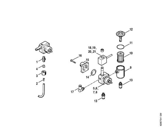 Serbatoio carburante, pompa di alimentazione    X 35 751 076,    X 35 799 999 Idropulitrice elettrica (RE) RE 530 W della marca STIHL