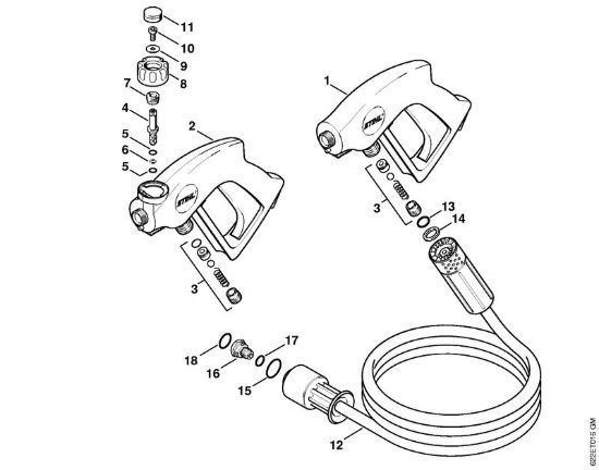 Pistola, tubo flessibile alta pressione Idropulitrice elettrica (RE) RE 580 W della marca STIHL