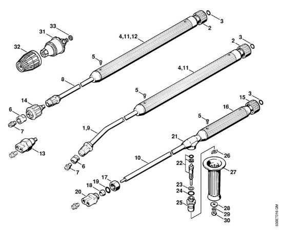 Tubo spruzzatore, accessorio a richiesta Idropulitrice elettrica (RE) RE 640 W della marca STIHL