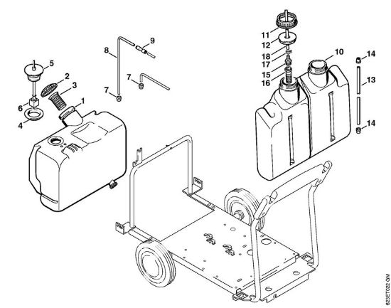 Serbatoio combustibile, contenitore detersivo Idropulitrice elettrica (RE) RE 880 W della marca STIHL