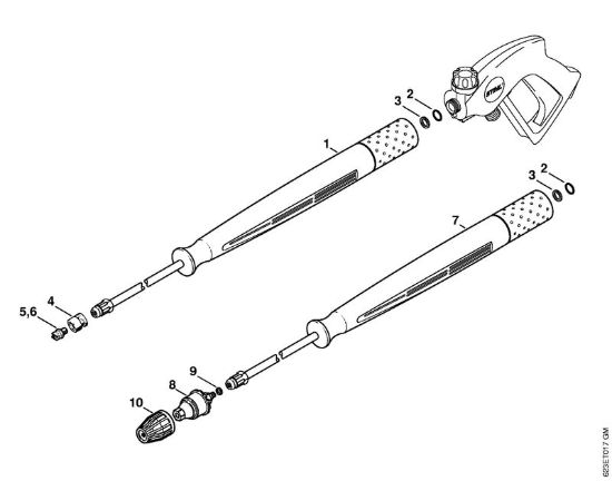 Tubo spruzzatore, ugello rotore Idropulitrice elettrica (RE) RE 880 W della marca STIHL