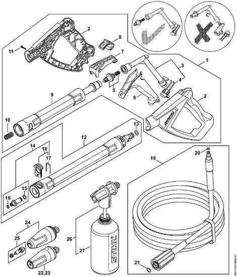 Pistola, tubo nebulizzatore Idropulitrice elettrica (RE) RE 90 - 4951 della marca STIHL