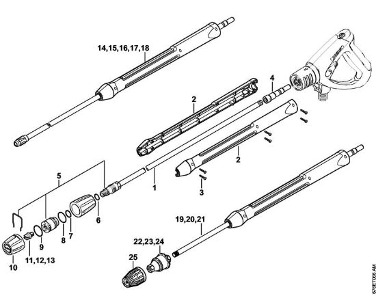 Tubo spruzzatore, ugello rotore Idropulitrice elettrica (RE) RE 961 PLUS della marca STIHL