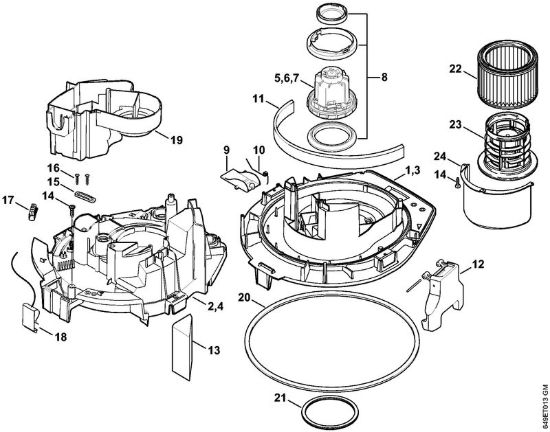 Carcassa motore, Elettromotore, Filtro Aspiratori (SE) SE 122 E della marca STIHL