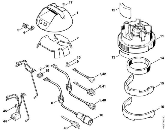 Cappottatura, carcassa motore Aspiratori (SE) SE 90 della marca STIHL