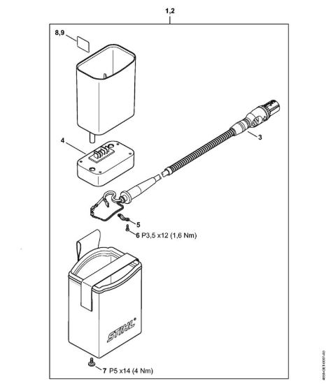 Cavo di collegamento Cinture per batteria Borsa per cintura AP con cavo di collegamento della marca STIHL